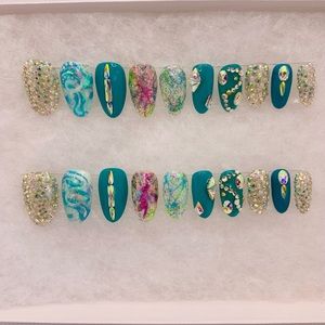 💞SOLD 20 Custom Press On Nail 🌷Full Set to Fits all Nail sizes Spring Specials